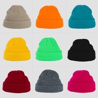 Exclusive For Cross-border Spot Goods Solid Color Knitted Hat Women's Autumn And Winter Warm All-matching Skullcap Korean Style Beanie Hat Woolen Cap Men's Fashion main image 6