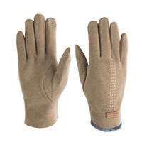 Neue Samthandschuhe Winter Warm Einfarbig Outdoor Reiten Kältebeständige Finger-touchscreen-handschuhe main image 6