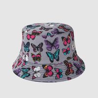 2021 New Colorful Butterfly Double-sided Fisherman Hat Hip-hop Trend Street Sunscreen Hat Fashion Casual Basin Hat main image 4