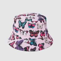 2021 New Colorful Butterfly Double-sided Fisherman Hat Hip-hop Trend Street Sunscreen Hat Fashion Casual Basin Hat main image 5