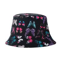 2021 New Colorful Butterfly Double-sided Fisherman Hat Hip-hop Trend Street Sunscreen Hat Fashion Casual Basin Hat main image 6