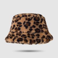 New Leopard Print Fisherman Hat Women's Autumn And Winter Warm Plush Thickened Hat Personality All-matching Travel Fashion Bucket Hat main image 4