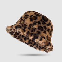New Leopard Print Fisherman Hat Women's Autumn And Winter Warm Plush Thickened Hat Personality All-matching Travel Fashion Bucket Hat main image 5