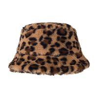 New Leopard Print Fisherman Hat Women's Autumn And Winter Warm Plush Thickened Hat Personality All-matching Travel Fashion Bucket Hat main image 6