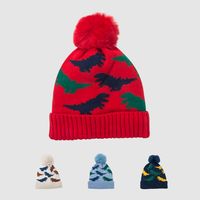 Cartoon Dinosaur Children's Hat Autumn And Winter Cute Plus Velvet Warm Baby Knitted Hat main image 1
