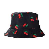 European And American Fisherman Cherry Simple Versatile Sunscreen Sun Visor  Flat-top Double-sided Wear Basin Hat main image 6