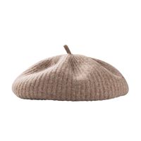Autumn And Winter New Woolen Beret Fashion Pure Color Breathable Warm Knitted Hat Winter Woolen Hat Beret Hat main image 6