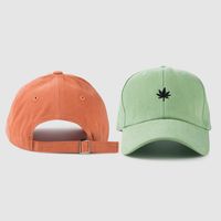 Maple Leaf Embroidered Baseball Cap Korean Age-reducing Caps College Wind Curved Eaves Sunshade Hat main image 4