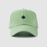 Maple Leaf Embroidered Baseball Cap Korean Age-reducing Caps College Wind Curved Eaves Sunshade Hat main image 5