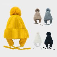 Korean Woolen Hat Velvet Earmuffs Autumn And Winter Solid Color Cute And Warm All-match Knitted Hat main image 1