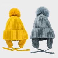 Korean Woolen Hat Velvet Earmuffs Autumn And Winter Solid Color Cute And Warm All-match Knitted Hat main image 3
