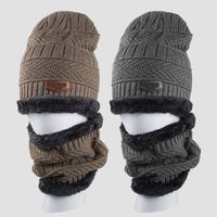 Wholesale New Korean Style Knitted Scarf Hat Set Fashionable Men's And Women's Warm With Velvet Thick Woolen Cap Scarf Autumn And Winter main image 8