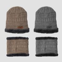 Venta Al Por Mayor Nuevo Estilo Coreano De Punto Bufanda Sombrero Conjunto De Moda Para Hombres Y Mujeres Cálido Con Terciopelo Grueso Lana Gorra Bufanda Otoño E Invierno main image 5