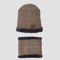 Wholesale New Korean Style Knitted Scarf Hat Set Fashionable Men's And Women's Warm With Velvet Thick Woolen Cap Scarf Autumn And Winter main image 10