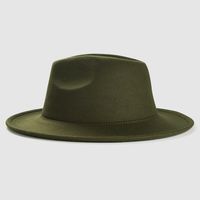 Exclusive For Cross-border British Retro Woolen Hat Men 's And Women 's Hats Monochrome Light Board Felt Cap Simple Big Brim Fedora Hat Tide main image 4