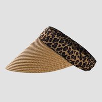 Wholesale Korean Sun Hat Small Leopard Print Straw Hat Empty Top Cap Summer Sunshade Beach Hat main image 5
