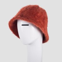 Spot Plush Fisherman Hat Rabbit Hair Bucket Hat Fashion Basin Solid Color Hat main image 5