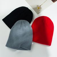 Spot Melon Leather Hat Hip-hop Knitted Hat Autumn And Winter Fashion Flanging Personality Solid Color Woolen Hat main image 3