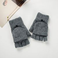 Wholesale New Winter Half Finger Clamshell Gloves Plus Velvet Knitted Jacquard Warm Gloves main image 4