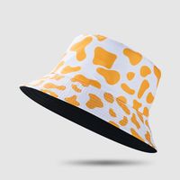 Milk Printing Bucket Hat Female Korean Style Reversible Hip Hop Cool Simple Short Brim Leisure Artistic Bucket Hat Male Harajuku Style main image 3