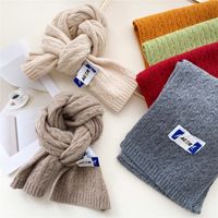 Double-sided Scarf Female Autumn And Winter Knitted Wool Thickened Warm Long Sacrf main image 6
