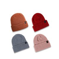 Autumn New Woolen Cap Women's Simple Fashionable Warm Ear Protection Leather Ring Cold Hat Japanese Style All-matching Knitted Hat Men main image 4