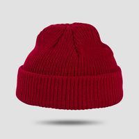 Exclusive For Cross-border Spot Goods Solid Color Knitted Hat Women's Autumn And Winter Warm All-matching Skullcap Korean Style Beanie Hat Woolen Cap Men's Fashion sku image 1