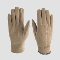 Neue Samthandschuhe Winter Warm Einfarbig Outdoor Reiten Kältebeständige Finger-touchscreen-handschuhe sku image 1