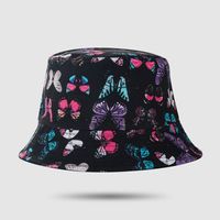 2021 New Colorful Butterfly Double-sided Fisherman Hat Hip-hop Trend Street Sunscreen Hat Fashion Casual Basin Hat sku image 1