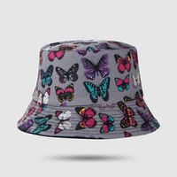 2021 New Colorful Butterfly Double-sided Fisherman Hat Hip-hop Trend Street Sunscreen Hat Fashion Casual Basin Hat sku image 3