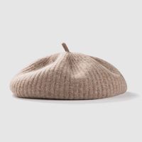 Autumn And Winter New Woolen Beret Fashion Pure Color Breathable Warm Knitted Hat Winter Woolen Hat Beret Hat sku image 5