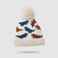 Cartoon Dinosaur Children's Hat Autumn And Winter Cute Plus Velvet Warm Baby Knitted Hat sku image 2