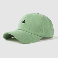 Maple Leaf Embroidered Baseball Cap Korean Age-reducing Caps College Wind Curved Eaves Sunshade Hat sku image 1
