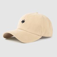 Maple Leaf Embroidered Baseball Cap Korean Age-reducing Caps College Wind Curved Eaves Sunshade Hat sku image 2
