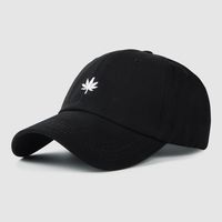 Maple Leaf Embroidered Baseball Cap Korean Age-reducing Caps College Wind Curved Eaves Sunshade Hat sku image 4
