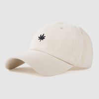 Maple Leaf Embroidered Baseball Cap Korean Age-reducing Caps College Wind Curved Eaves Sunshade Hat sku image 3