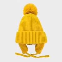 Korean Woolen Hat Velvet Earmuffs Autumn And Winter Solid Color Cute And Warm All-match Knitted Hat sku image 1