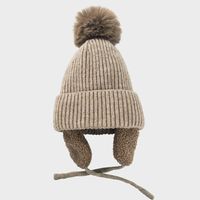 Korean Woolen Hat Velvet Earmuffs Autumn And Winter Solid Color Cute And Warm All-match Knitted Hat sku image 2