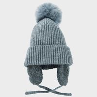 Korean Woolen Hat Velvet Earmuffs Autumn And Winter Solid Color Cute And Warm All-match Knitted Hat sku image 4