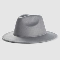Exclusive For Cross-border British Retro Woolen Hat Men 's And Women 's Hats Monochrome Light Board Felt Cap Simple Big Brim Fedora Hat Tide sku image 3
