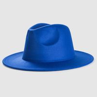 Exclusive For Cross-border British Retro Woolen Hat Men 's And Women 's Hats Monochrome Light Board Felt Cap Simple Big Brim Fedora Hat Tide sku image 7