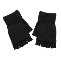 Wholesale New Winter Half Finger Clamshell Gloves Plus Velvet Knitted Jacquard Warm Gloves sku image 1