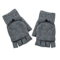 Wholesale New Winter Half Finger Clamshell Gloves Plus Velvet Knitted Jacquard Warm Gloves sku image 2