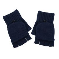 Wholesale New Winter Half Finger Clamshell Gloves Plus Velvet Knitted Jacquard Warm Gloves sku image 3