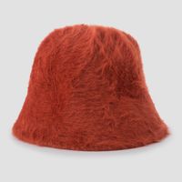 Spot Plush Fisherman Hat Rabbit Hair Bucket Hat Fashion Basin Solid Color Hat sku image 3