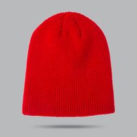 Spot Melon Leather Hat Hip-hop Knitted Hat Autumn And Winter Fashion Flanging Personality Solid Color Woolen Hat sku image 1