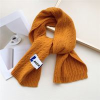 Double-sided Scarf Female Autumn And Winter Knitted Wool Thickened Warm Long Sacrf sku image 3