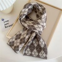 Small Knitted Wool Scarf For Women Autumn And Winter Fashion Thickened Warm Double-sided Two-purpose Long Scarf For Students sku image 3