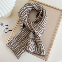 Small Knitted Wool Scarf For Women Autumn And Winter Fashion Thickened Warm Double-sided Two-purpose Long Scarf For Students sku image 8