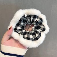 Autumn And Winter New Hair Ring Ponytail Plaid Plush Rubber Band Sweet Temperament Hair Rope sku image 2